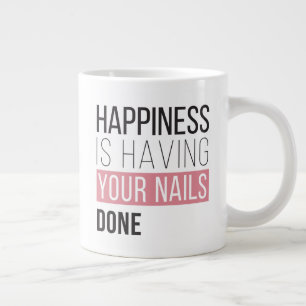 Geluk is je nagels laten doen grote koffiekop