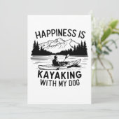 Geluk is kanoën met mijn hond buiten kamperen kaart (Staand voorkant)