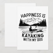 Geluk is kanoën met mijn hond buiten kamperen kaart (Voorkant / Achterkant)