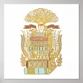 Geluk is Koffie en Boeken Boekenliefhebbers Folie Afdrukken (Voorkant)