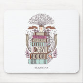 Geluk is koffie en boeken muismat (Voorkant)