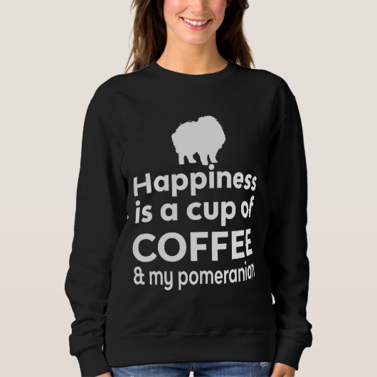 Geluk is koffie m'n pommern trui (Voorkant)