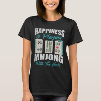 Geluk is mahjong spelen met de meisjes chines t-shirt