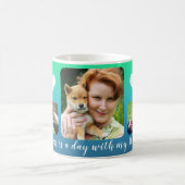 Geluk is | Moderne Aangepast 5-foto-onderlaag Koffiemok (Center)