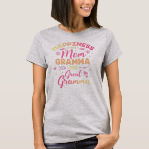 geluk is moeder gramma en geweldige gramma t-shirt