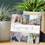 Geluk is | Nana 6 Foto Collage Easel Fotoplaat<br><div class="desc">Foto collage met 6 van uw favoriete foto's en uw persoonlijke tekst. " geluk is " wordt met de hand geletterd in schattige , elegante kalligrafie met een liefdeshart , en de sjabloon is zo ingesteld dat je het citaat afwerkt . De steekproefformulering luidt: "geluk heeft je als mijn nana-liefde...</div>