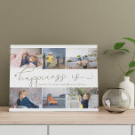 Geluk is | Nana 6 Foto Collage Imitatie Canvas Print<br><div class="desc">Foto collage met 6 van uw favoriete foto's en uw persoonlijke tekst. " geluk is " wordt met de hand geletterd in schattige , elegante kalligrafie met een liefdeshart , en de sjabloon is zo ingesteld dat je het citaat afwerkt . De steekproefformulering luidt: "geluk heeft je als mijn nana-liefde...</div>