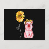 Geluk is oma - Cute Pig Sunflower Mo Briefkaart (Voorkant)
