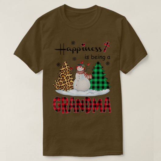 Geluk is oma Snowman Merry Kerstmis T-shirt (Design voorkant)