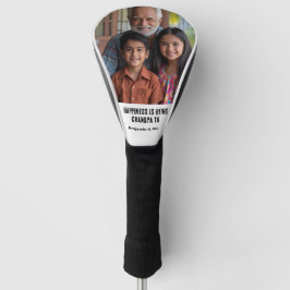 Geluk is Opa zijn van Naam Familie Foto Golfheadcover