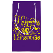 Geluk is Paarse Gele Homemade Quote Klein Cadeauzakje (Voorkant)
