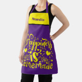 Geluk is Paarse Gele Homemade Quote Schort (Insitu)