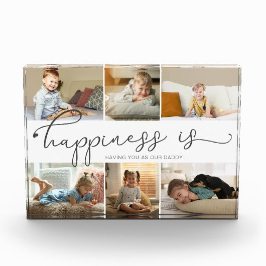 Geluk is | Papa 6 Foto-collage Fotoblokken (Voorkant)