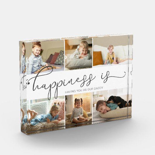 Geluk is | Papa 6 Foto-collage Fotoblokken (Links)