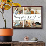 Geluk is | Papa Foto Collage Plaque Troffee Gedenkplaat<br><div class="desc">Foto collage met 6 van uw favoriete foto's en uw persoonlijke tekst. " geluk is " wordt met de hand geletterd in schattige , elegante donkergrijze kalligrafie en de sjabloon is zo ingesteld dat je het citaat kunt afwerken . De voorbeeldtekst leest geluk dat je je kunt aanpassen aan je...</div>