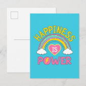 Geluk is Power Rainbow Briefkaart (Voorkant / Achterkant)