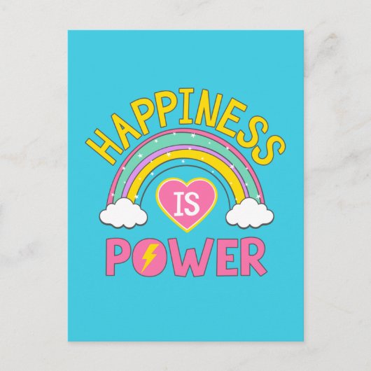 Geluk is Power Rainbow Briefkaart (Voorkant)