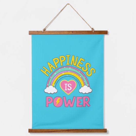 Geluk is Power Rainbow Hangend Wandkleed (Voorkant)