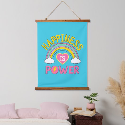 Geluk is Power Rainbow Hangend Wandkleed (Slaapkamer)