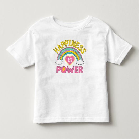 Geluk is Power Rainbow Kinder Shirts (Voorkant)
