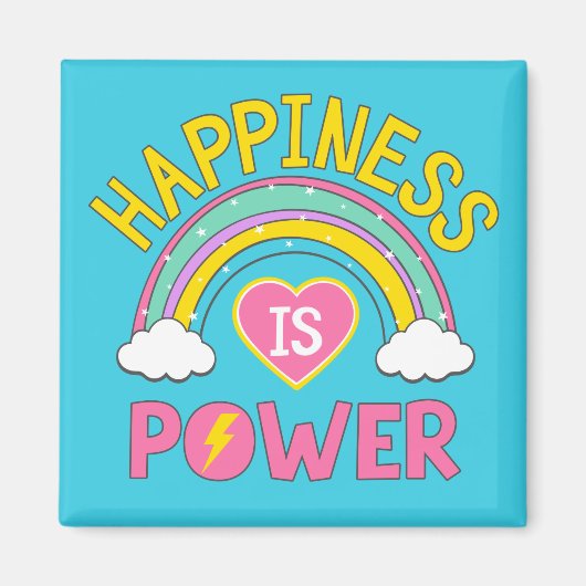 Geluk is Power Rainbow Magneet (Voorkant)