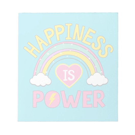 Geluk is Power Rainbow Notitieblok (Voorkant)
