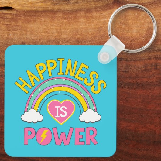 Geluk is Power Rainbow Sleutelhanger (Achterkant)