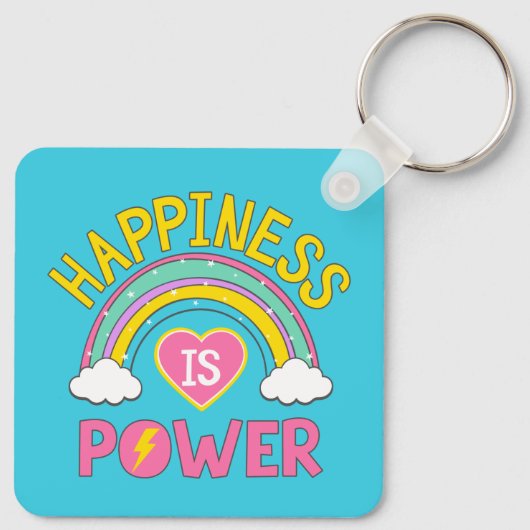 Geluk is Power Rainbow Sleutelhanger (Achterkant)