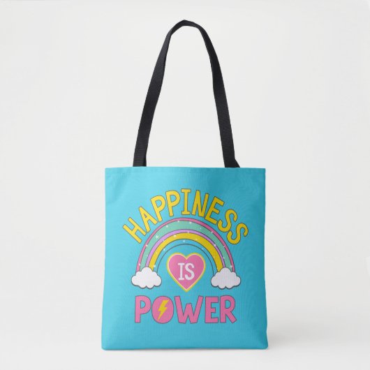 Geluk is Power Rainbow Tote Bag (Voorkant)