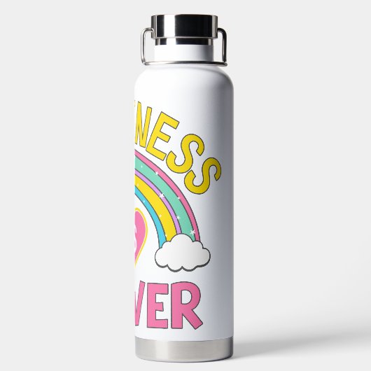 Geluk is Power Rainbow Waterfles (Achterkant)