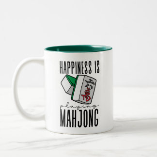 Geluk is spelen Mahjong Tweekleurige Koffiemok
