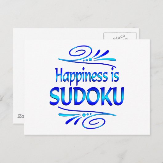 Geluk is SUDOKU Briefkaart (Voorkant / Achterkant)