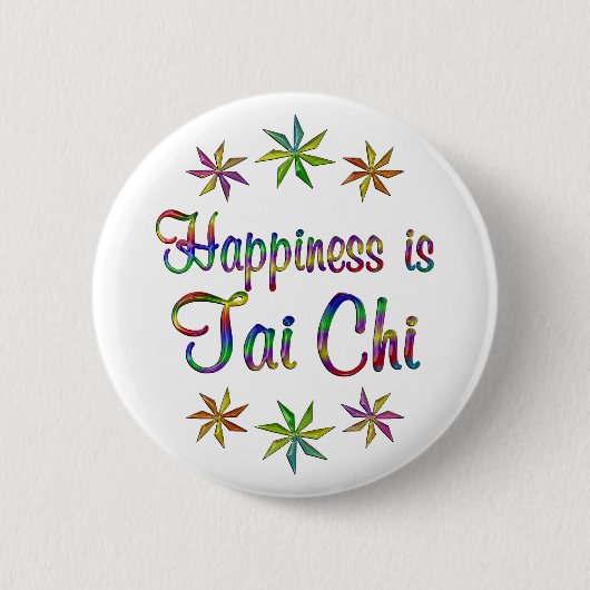 Geluk is Tai Chi Ronde Button 5,7 Cm (Voorkant)