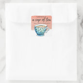 Geluk is thee en boeken (roze) Sticker (Tas)