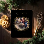 Geluk is Thuisgemaakt Goud & Zwarte Bakkrans Feestdagenkaart