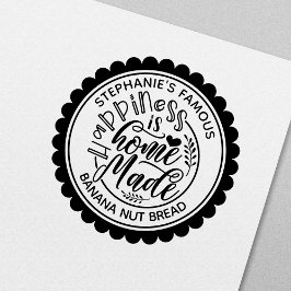 Geluk is Thuisgemaakt Vintage Gepersonaliseerd Rubberstempel
