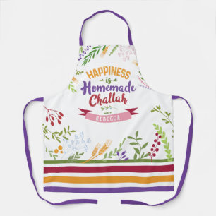 Geluk is Thuisgemaakte Challah Bloemen & Strepen A Schort