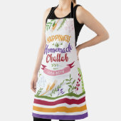 Geluk is Thuisgemaakte Challah Bloemen & Strepen Schort (Insitu)