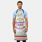 Geluk is Thuisgemaakte Challah Bloemen & Strepen Schort (Gedragen)