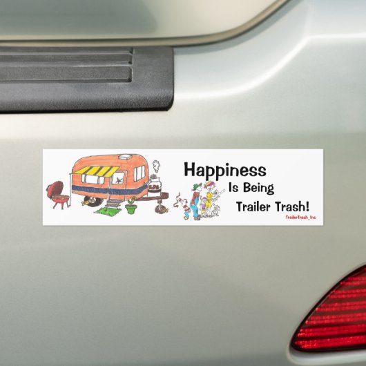 Geluk is trageerafval bumpersticker (Op auto)