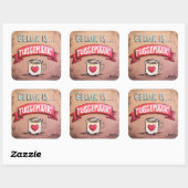 Geluk is tuisgemaak - Afrikaans Gesegde Vierkante Sticker (Vel)