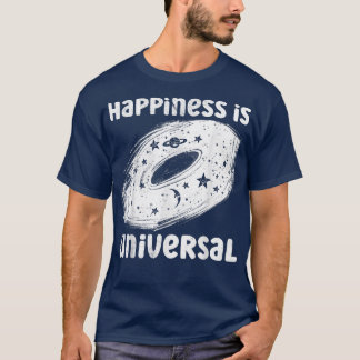 Geluk is universeel zonnestelsel t-shirt