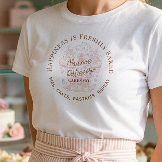 Geluk is Vers Bakplezier Cupcake Bakkerij Logo Tri-Blend Shirt