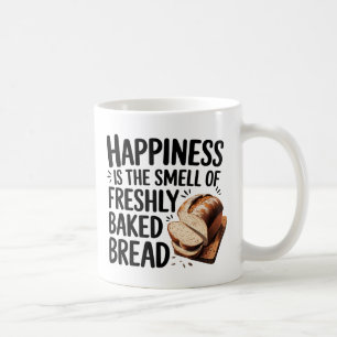 "Geluk is vers gebakken brood" Koffiemok