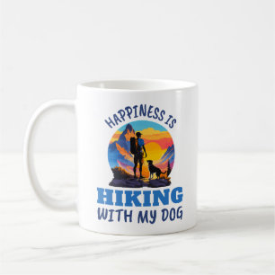 Geluk is wandelen met mijn hond koffiemok