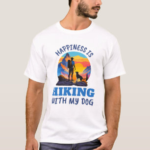 Geluk is wandelen met mijn hond t-shirt