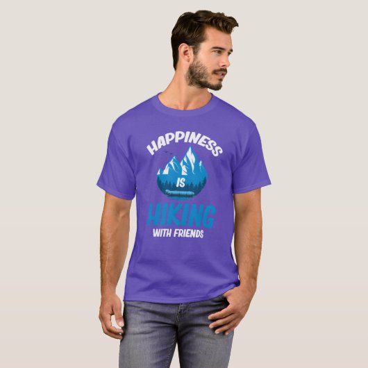 Geluk is wandelen met vrienden Hiker Adventure F T-shirt (Voorkant volledig)