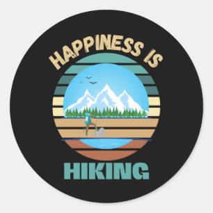 GELUK IS WANDELEN RONDE STICKER