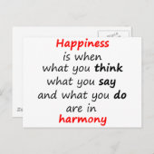 Geluk is wanneer... briefkaart (Voorkant / Achterkant)