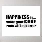 Geluk is wanneer uw code zonder fout loopt poster (Voorkant)